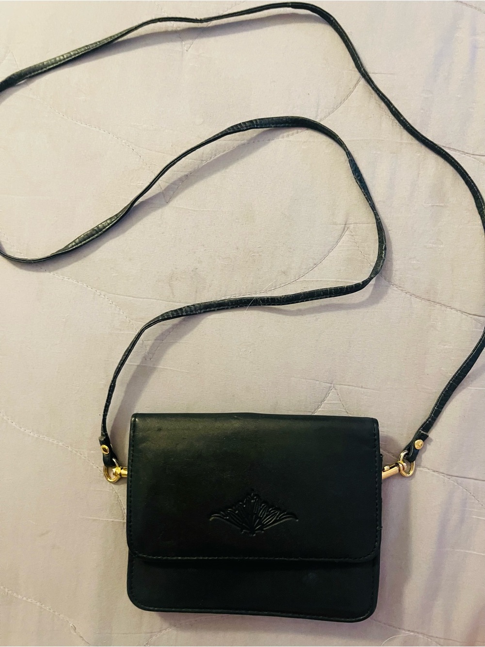 Buxton Cowhide Black Women's Crossbody Bag - Wallet